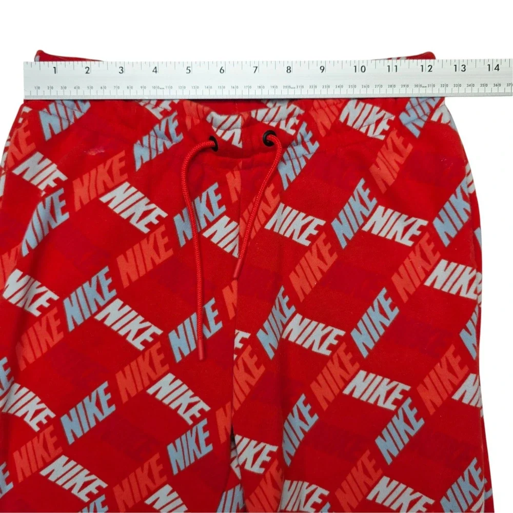 Nike Sportswear All Over Print Logo Joggers Red White Blue XS Sweatpants
